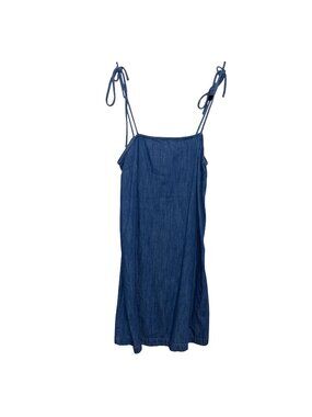 Old Navy XS Blue Denim Tie-Shoulder Mini Dress 100% Cotton